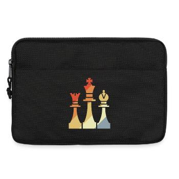 Croquis de pièces d’échecs vintage - Sacoche pour ordinateur portable 13 pouces - noir - Devant