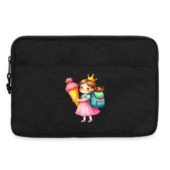 Petite Princesse à la couronne & cône d’école – École - Sacoche pour ordinateur portable 13 pouces - noir - Devant