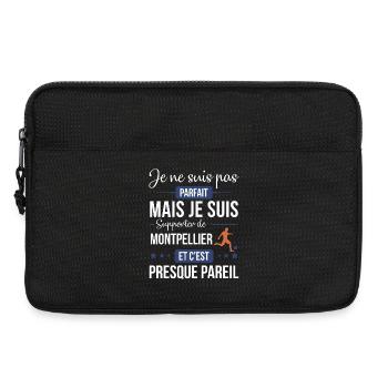 Je Ne Suis Pas Parfait Mais Je Suis Supporter D... - Sacoche pour ordinateur portable 13 pouces - noir - Devant
