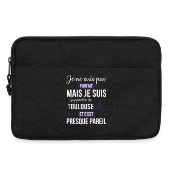 Je Ne Suis Pas Parfait Mais Je Suis Supporter D... - Sacoche pour ordinateur portable 13 pouces - noir - Devant