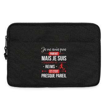 Je Ne Suis Pas Parfait Mais Je Suis Supporter D... - Sacoche pour ordinateur portable 13 pouces - noir - Devant
