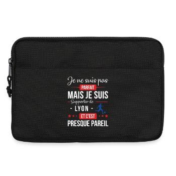 Je Ne Suis Pas Parfait Mais Je Suis Supporter D... - Sacoche pour ordinateur portable 13 pouces - noir - Devant