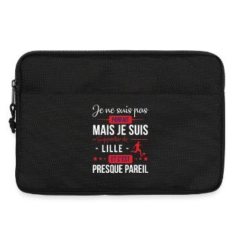Je Ne Suis Pas Parfait Mais Je Suis Supporter D... - Sacoche pour ordinateur portable 13 pouces - noir - Devant