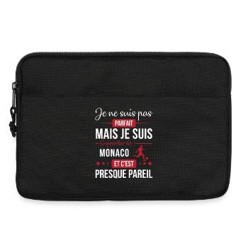 Je Ne Suis Pas Parfait Mais Je Suis Supporter D... - Sacoche pour ordinateur portable 13 pouces - noir - Devant