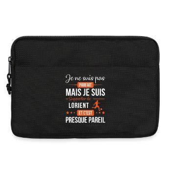 Je Ne Suis Pas Parfait Mais Je Suis Supporter D... - Sacoche pour ordinateur portable 13 pouces - noir - Devant