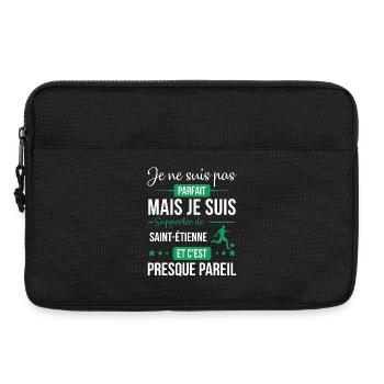 Je Ne Suis Pas Parfait Mais Je Suis Supporter D... - Sacoche pour ordinateur portable 13 pouces - noir - Devant