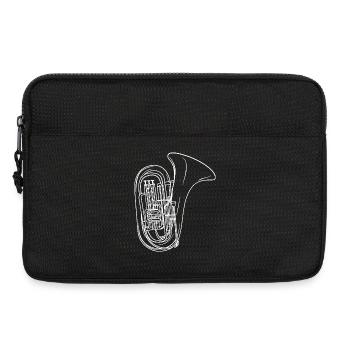 Tuba Drawing - Laptop bag 13" - black - Front