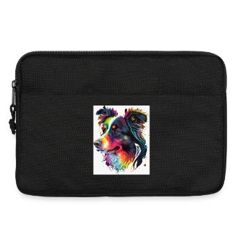Regenbogen-Porträthund - Laptoptasche 13" - Schwarz - Vorne