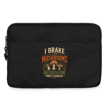Lustiger Pilzsammler, ich bremse für Pilze - Laptoptasche 13" - Schwarz - Vorne