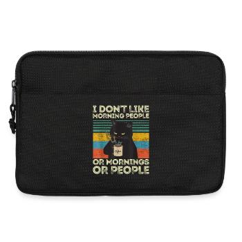 Vintage Cat Morning People Retro - Laptoptasche 13" - Schwarz - Vorne