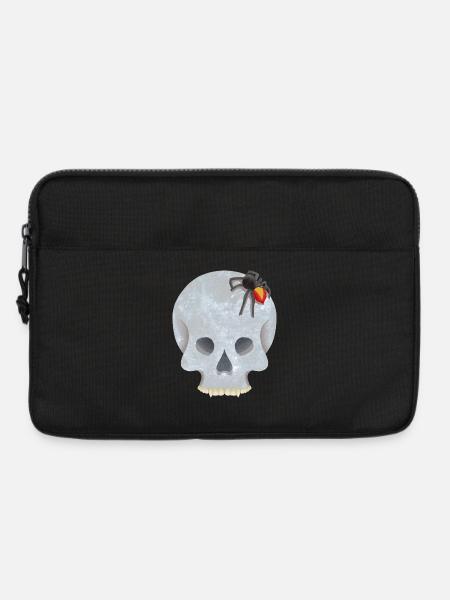 Schädel mit Spinne - Laptoptasche 13" - Schwarz
