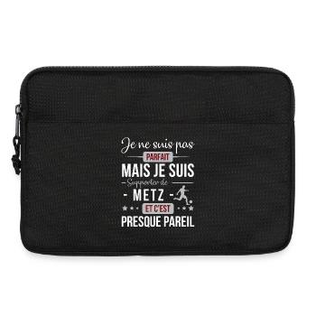 Je Ne Suis Pas Parfait Mais Je Suis Supporter D... - Sacoche pour ordinateur portable 13 pouces - noir - Devant