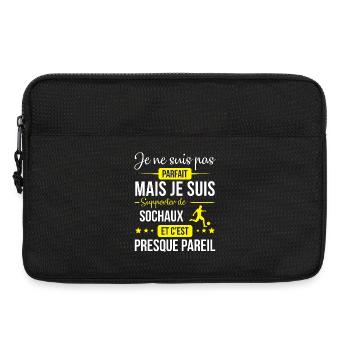 Je Ne Suis Pas Parfait Mais Je Suis Supporter D... - Sacoche pour ordinateur portable 13 pouces - noir - Devant