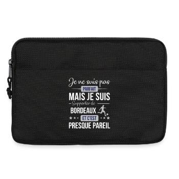 Je Ne Suis Pas Parfait Mais Je Suis Supporter D... - Sacoche pour ordinateur portable 13 pouces - noir - Devant