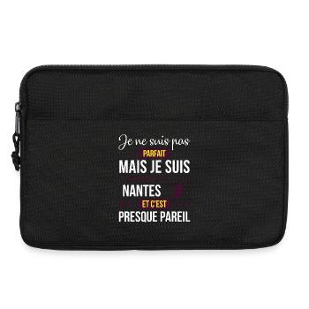 Je Ne Suis Pas Parfait Mais Je Suis Supporter D... - Sacoche pour ordinateur portable 13 pouces - noir - Devant
