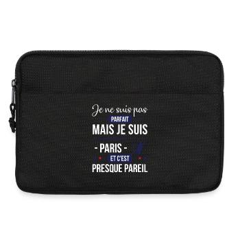 Je Ne Suis Pas Parfait Mais Je Suis Supporter D... - Sacoche pour ordinateur portable 13 pouces - noir - Devant