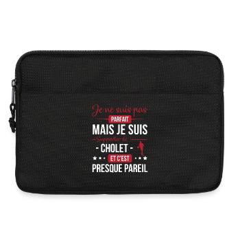Je Ne Suis Pas Parfait Mais Je Suis Supporter D... - Sacoche pour ordinateur portable 13 pouces - noir - Devant