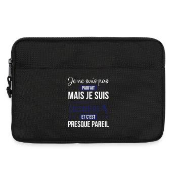 Je Ne Suis Pas Parfait Mais Je Suis Supporter D... - Sacoche pour ordinateur portable 13 pouces - noir - Devant