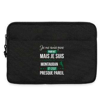 Je Ne Suis Pas Parfait Mais Je Suis Supporter D... - Sacoche pour ordinateur portable 13 pouces - noir - Devant