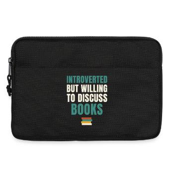 Introverted But Willing To Discuss Books - Laptop bag 13" - black - Front