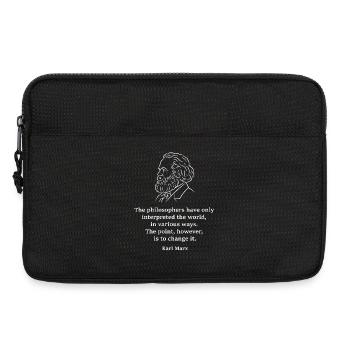 Portrait de la citation de Karl Marx - Sacoche pour ordinateur portable 13 pouces - noir - Devant