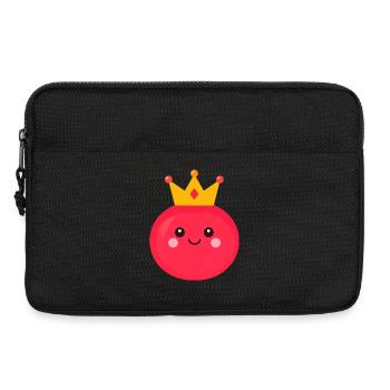 Kawaii Tomato with Crown – Sweet Queen Design - Laptop bag 13" - black - Front