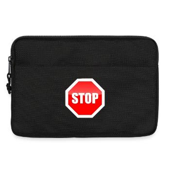 Roter STOP-Platten-Grafikdruck - Laptoptasche 13" - Schwarz - Vorne
