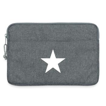 White Star auf schwarzem Hintergrund - Laptoptasche 13" - Grau meliert - Vorne