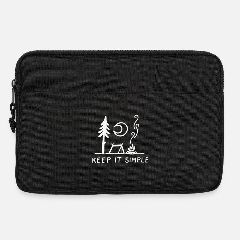 Minimal Camping Skizze: Keep It Simple - Laptoptasche 13" - Schwarz