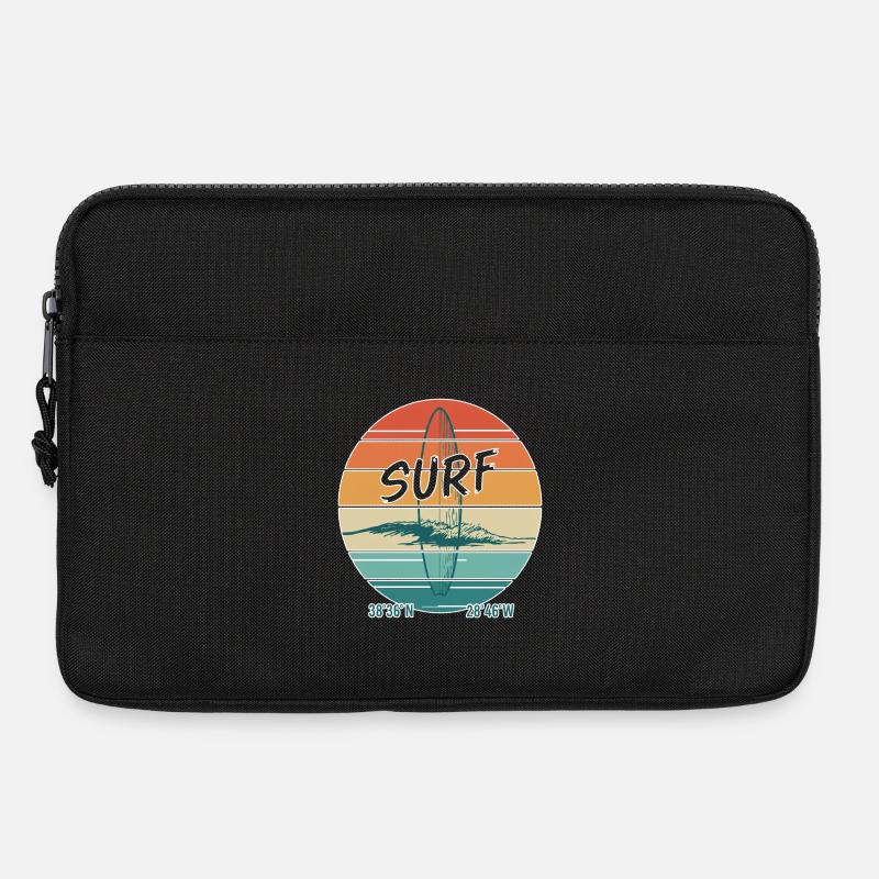 Retro Surf Vibes Vintage Surf Design - Laptoptasche 13" - Schwarz