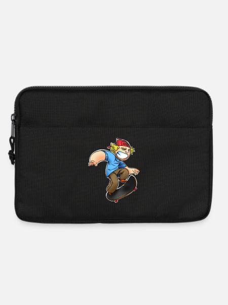 Fröhlicher Skaterjunge Cartoon - Laptoptasche 13" - Schwarz