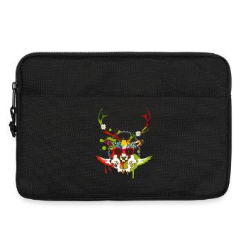 Une tête de cerf avec des lunettes de soleil rouge - Sacoche pour ordinateur portable 13 pouces - noir - Devant