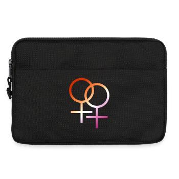 Bunter T-Shirt Entwurf des lgbt lesbischen Symbols - Laptoptasche 13" - Schwarz - Vorne