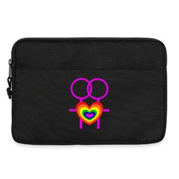 lesbisch Frauen weibliche Symbole CSD - Laptoptasche 13" - Schwarz - Vorne