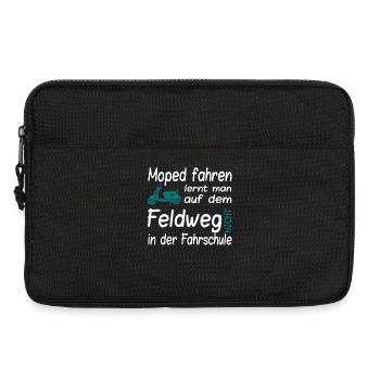 Moped Lernen auf dem Feldweg - Laptoptasche 13" - Schwarz - Vorne