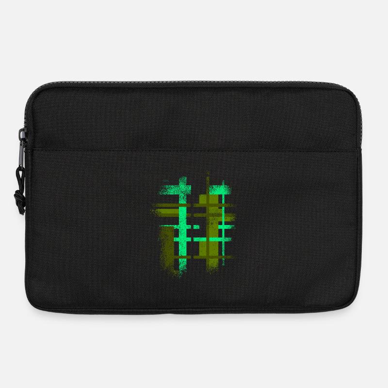 Abstrakt Cyber VINTAGE Hintergrund Design - Laptoptasche 13" - Schwarz
