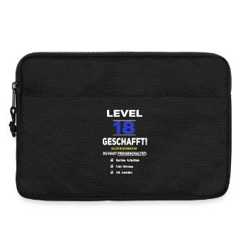 Level 18 - 18. Geburtstag Gaming lustiges Geschenk - Laptoptasche 13" - Schwarz - Vorne