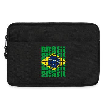 Brasilien Schriftzug Flaggen Design - Laptoptasche 13" - Schwarz - Vorne