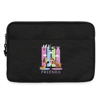Cheval et chien - Sacoche pour ordinateur portable 13 pouces - noir - Devant