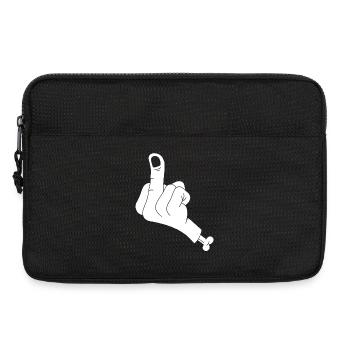 Severed hand and vulgarity (white) - Laptop bag 13" - black - Front