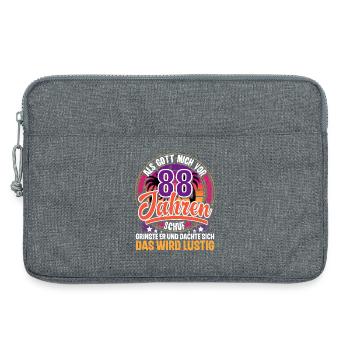 88. Geburtstag Als Gott Mich Schuf Vor - Laptoptasche 13" - Grau meliert - Vorne