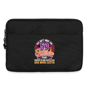 53. Geburtstag Als Gott Mich Schuf Vor - Laptoptasche 13" - Schwarz - Vorne