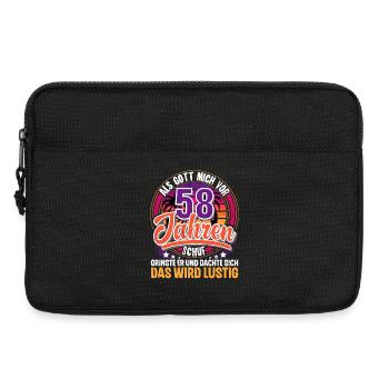 58. Geburtstag Als Gott Mich Schuf Vor - Laptoptasche 13" - Schwarz - Vorne
