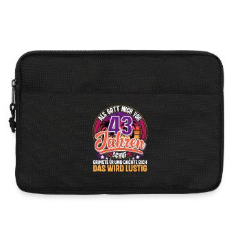 43. Geburtstag Als Gott Mich Schuf Vor - Laptoptasche 13" - Schwarz - Vorne