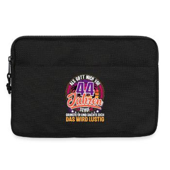 44. Geburtstag Als Gott Mich Schuf Vor - Laptoptasche 13" - Schwarz - Vorne