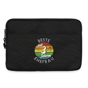 beste Ehefrau seit 3 Jahren 3. Hochzeitstag retro - Laptoptasche 13" - Schwarz - Vorne