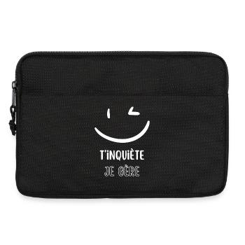 T'inquiète je gère - Sacoche pour ordinateur portable 13 pouces - noir - Devant