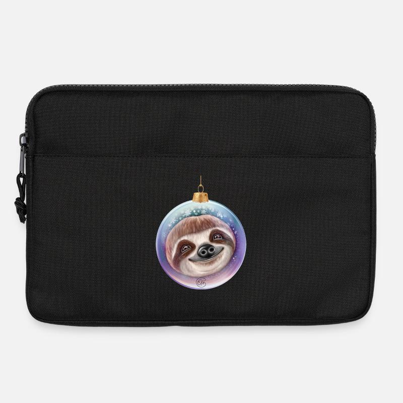 Weihnachten Faultier Weihnachtskugel Santa - Laptoptasche 13" - Schwarz