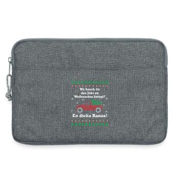 Wa hosch du des Johr zu Weihnachta kriegt? - Laptoptasche 13" - Grau meliert - Vorne