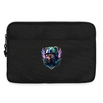 Ours astronaute néon galaxie - Sacoche pour ordinateur portable 13 pouces - noir - Devant